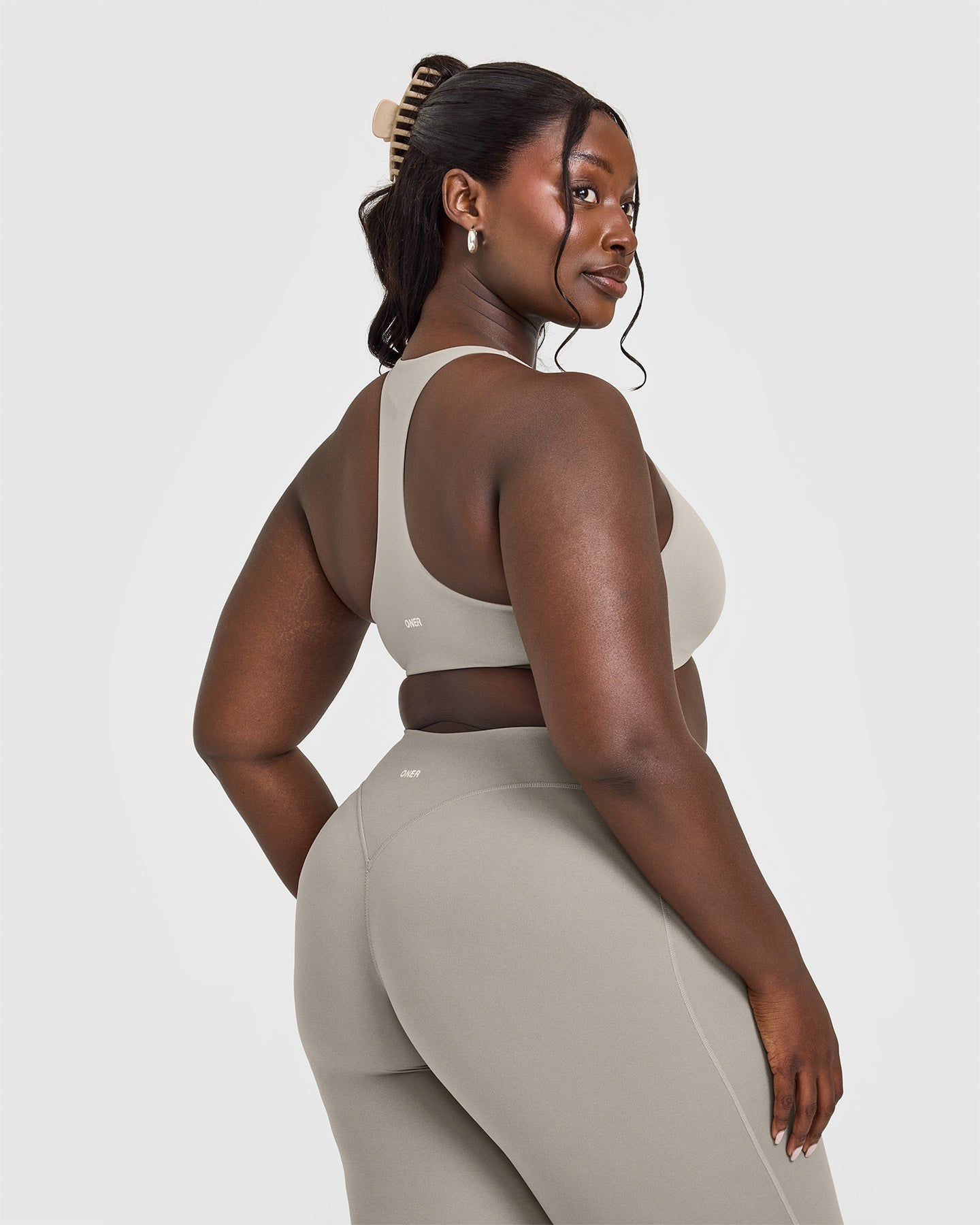 SoftMotion™ Bralette with White Logo | Warm Sand