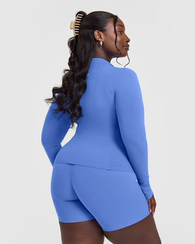 SoftMotion™ Jacket with White Logo | Glaucous Blue