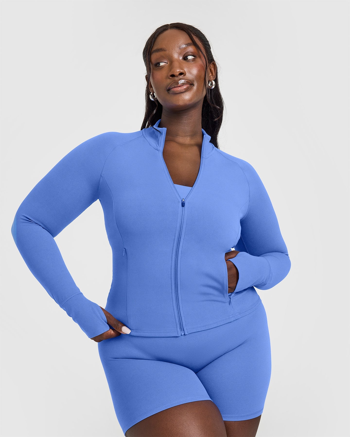 SoftMotion™ Jacket with White Logo | Glaucous Blue