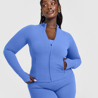 SoftMotion™ Jacket with White Logo | Glaucous Blue