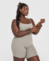 SoftMotion™ Strappy Mid Vest with Built in Bra Shelf | Warm Sand