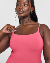 SoftMotion™ Strappy Vest with Built in Bra Shelf with White Logo | Dark Velvet Pink