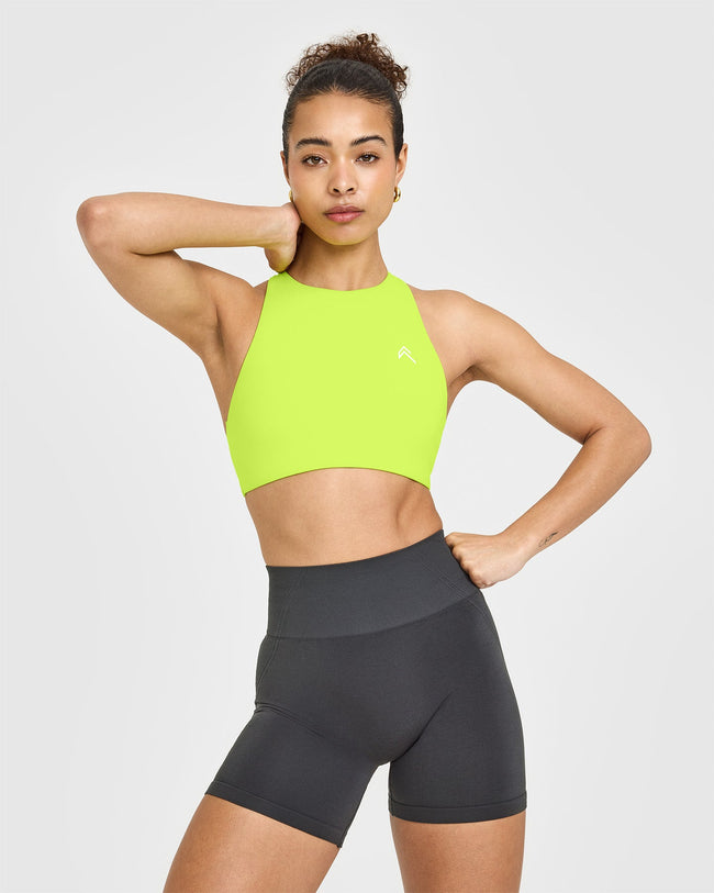 EasyLift™ High Neck Sports Bra | Charged Lime Green