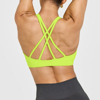EasyLift™ High Neck Sports Bra | Charged Lime Green