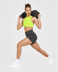 EasyLift™ High Neck Sports Bra | Charged Lime Green