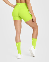 Unified High Waisted Pocket Shorts 6" | Charged Lime Green