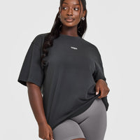 Raising The Bar Oversized Washed T-Shirt | Coal