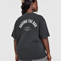 Raising The Bar Oversized Washed T-Shirt | Coal