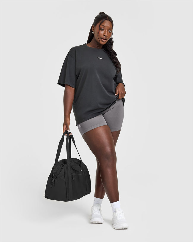 Raising The Bar Oversized Washed T-Shirt | Coal