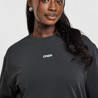 Raising The Bar Oversized Washed T-Shirt | Coal