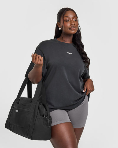 Raising The Bar Oversized Washed T-Shirt | Coal