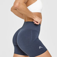 Effortless Seamless Shorts with White Logo | True Blue