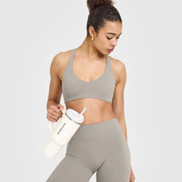 SoftMotion™ Cycling Shorts 8" with White Logo | Warm Sand