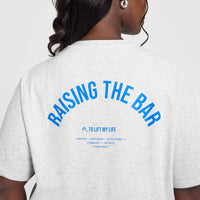 Raising The Bar Oversized Washed T-Shirt | Light Grey Marl