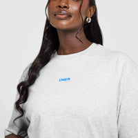 Raising The Bar Oversized Washed T-Shirt | Light Grey Marl
