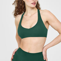 SoftMotion™ Bralette with White Logo | Dark Racing Green
