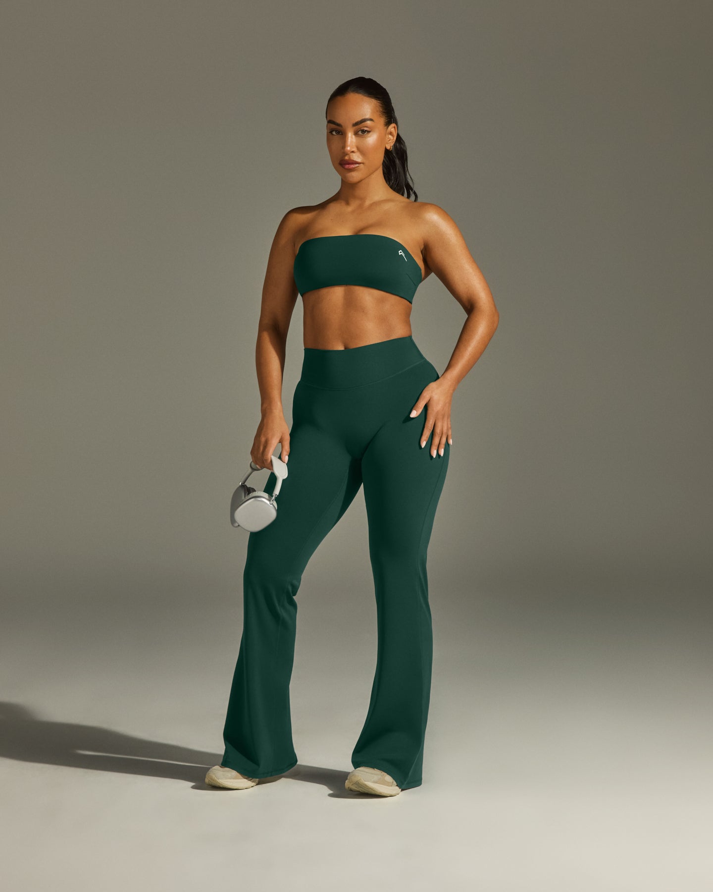 SoftMotion™ Flared Bottoms with White Logo | Dark Racing Green