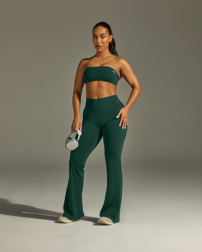 SoftMotion™ Flared Bottoms with White Logo | Dark Racing Green