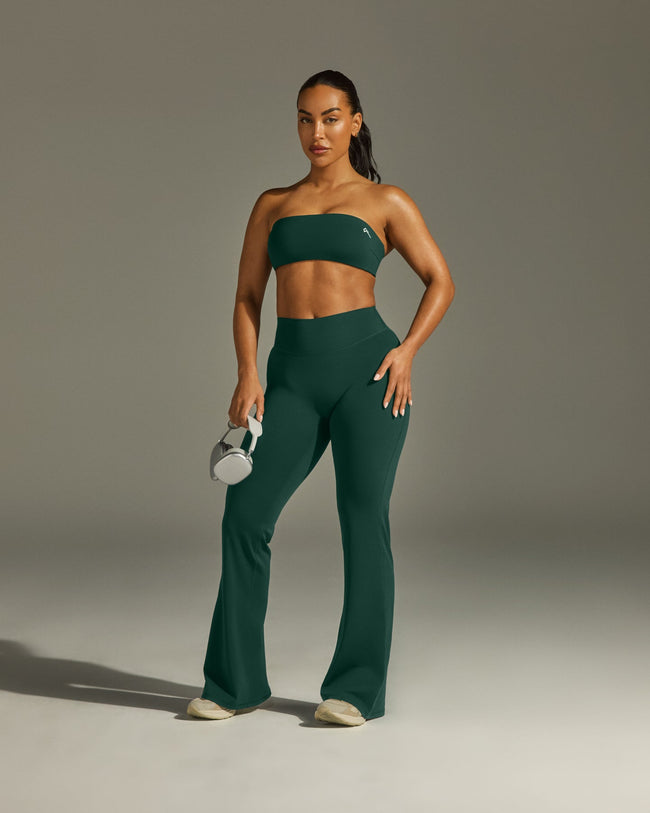 SoftMotion™ Flared Bottoms with White Logo | Dark Racing Green