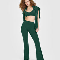 SoftMotion™ Flared Bottoms with White Logo | Dark Racing Green