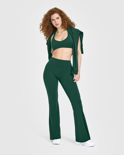 SoftMotion™ Flared Bottoms with White Logo | Dark Racing Green
