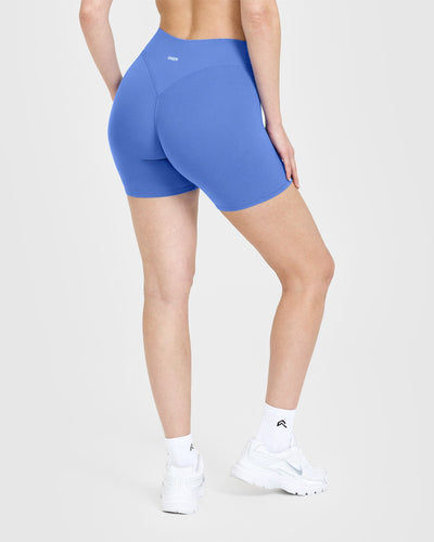 SoftMotion™ Shorts 6" with White Logo | Glaucous Blue