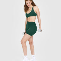 SoftMotion™ Shorts 6" with White Logo | Dark Racing Green