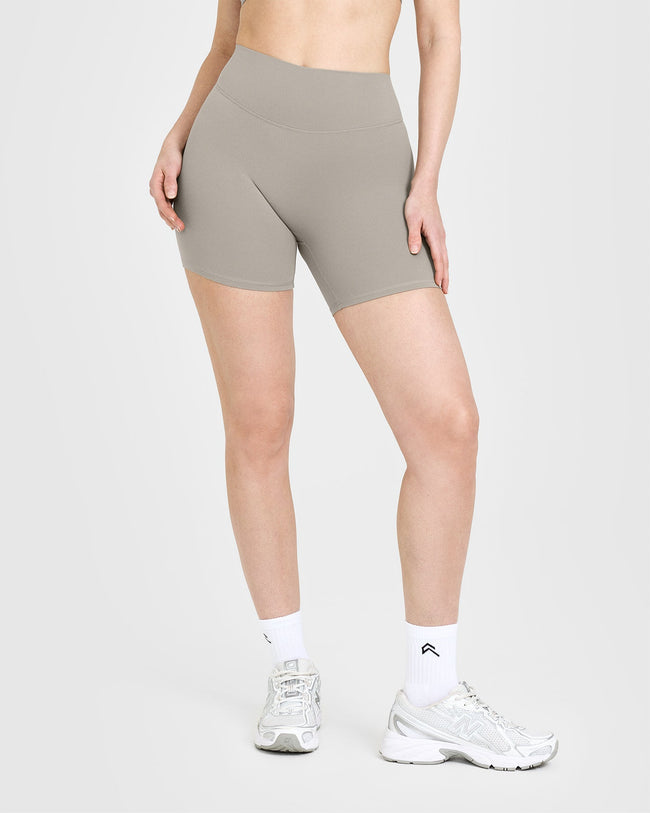 SoftMotion™ Shorts 6" with White Logo | Warm Sand