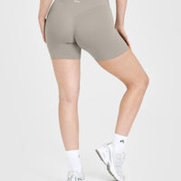 SoftMotion™ Shorts 6" with White Logo | Warm Sand