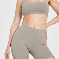 SoftMotion™ Shorts 6" with White Logo | Warm Sand