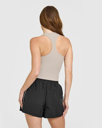 Mellow™ Rib Square Neck Mid Vest with Built in Bra Shelf | Cloud Grey