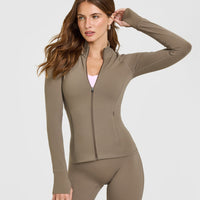 SoftMotion™ Jacket with White Logo | Moss Brown