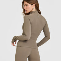 SoftMotion™ Jacket with White Logo | Moss Brown