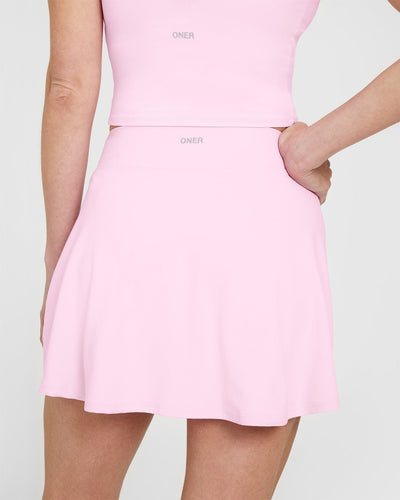 SoftMotion™ Skort with White Logo | Chalk Pink