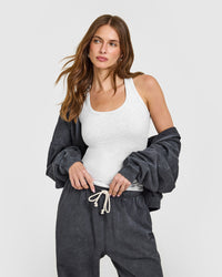 Cotton Fitted Vest | Light Grey Marl