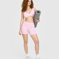SoftMotion™ Fold Over Shorts 6" | Chalk Pink