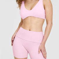 SoftMotion™ Fold Over Shorts 6" | Chalk Pink