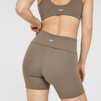 SoftMotion™ Fold Over Shorts 6" | Moss Brown