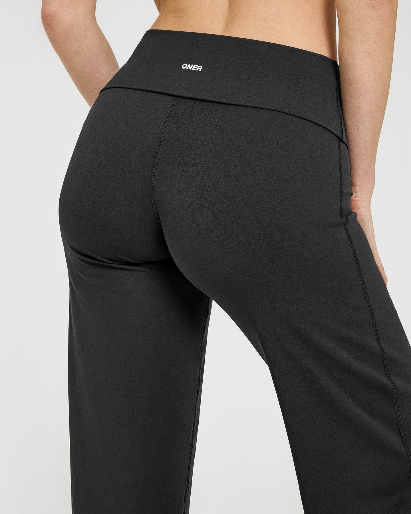 SoftMotion™ Fold Over Straight Leg Bottoms | Soft Black