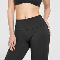 SoftMotion™ Fold Over Straight Leg Bottoms | Soft Black
