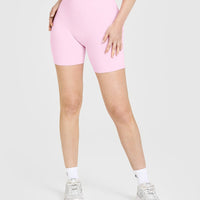 SoftMotion™ Shorts 6" with White Logo | Chalk Pink