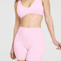 SoftMotion™ Shorts 6" with White Logo | Chalk Pink