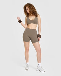 SoftMotion™ Shorts 6" with White Logo | Moss Brown