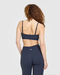 EasyLift™ Multi Way Bandeau Bralette with White Logo | True Blue