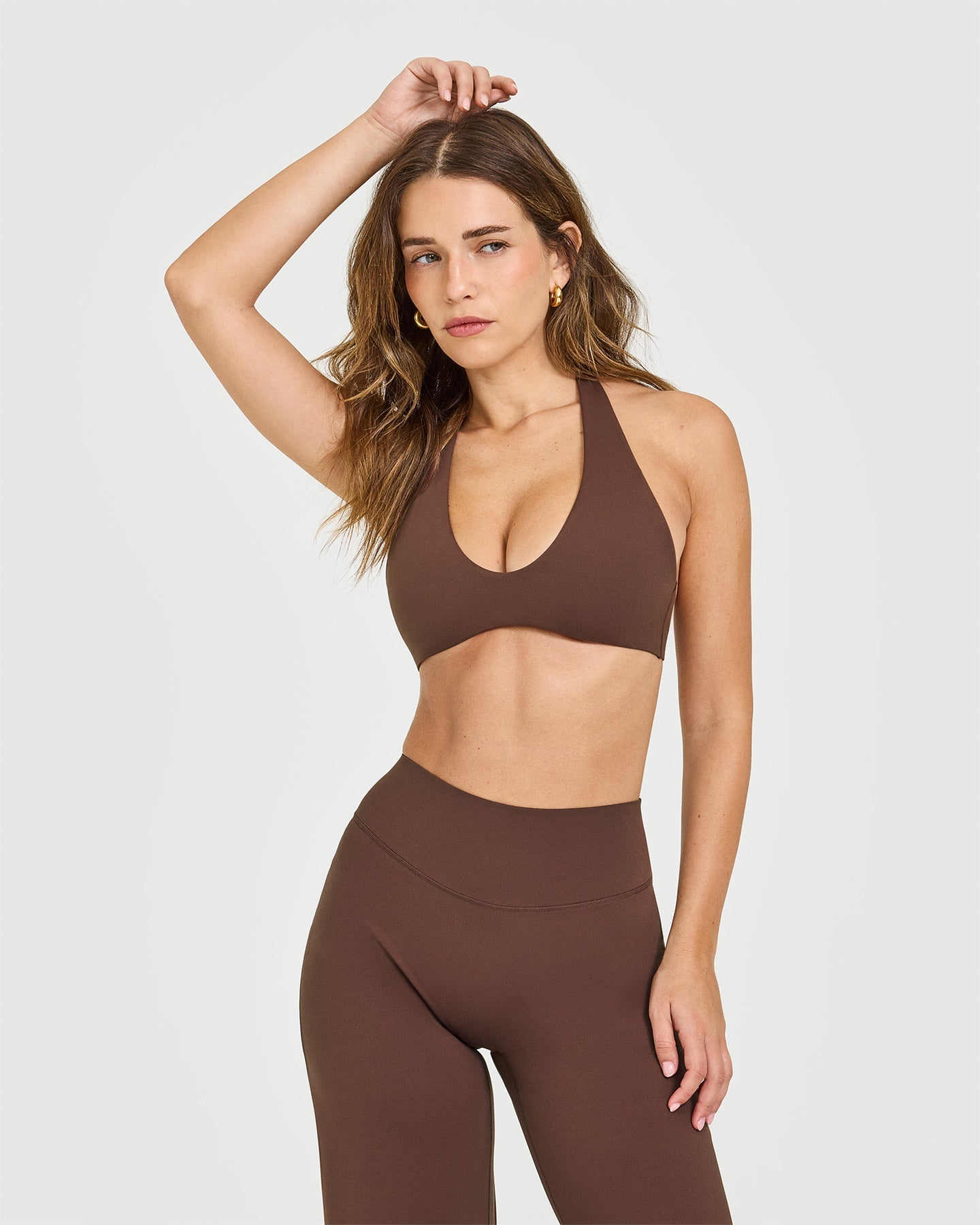SoftMotion™ Minimal Halter Neck Bralette | Espresso Brown