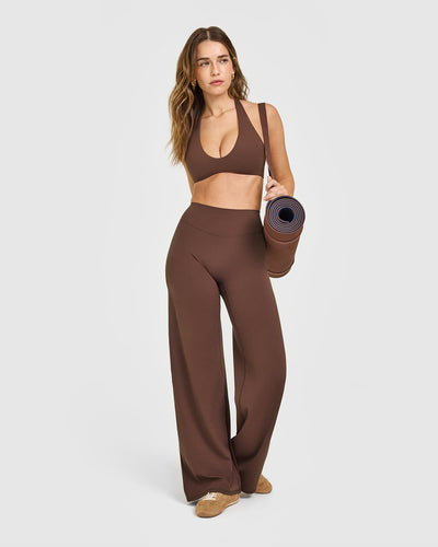 SoftMotion™ Minimal Halter Neck Bralette | Espresso Brown