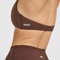 SoftMotion™ Minimal Halter Neck Bralette | Espresso Brown