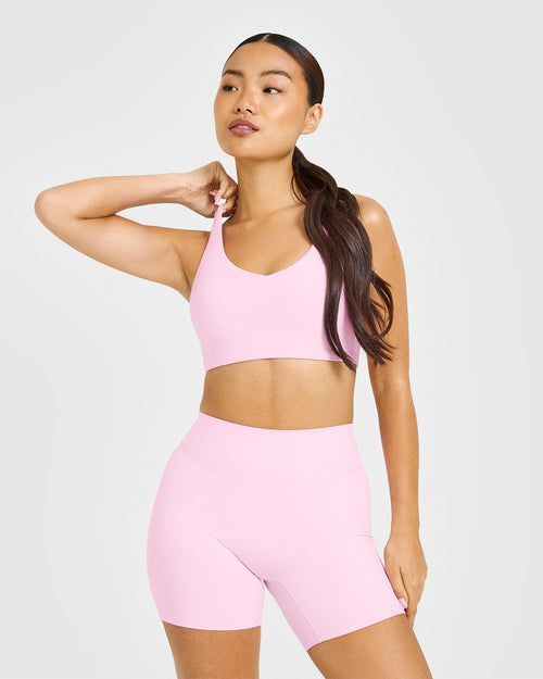 Oner Modal SoftMotion™ Sports Bra with White Logo | Chalk Pink