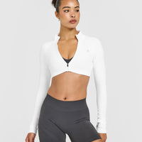 EnhanceLift™ Seamless Crop Jacket | White