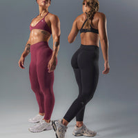 EnhanceLift™ Seamless Leggings with White Logo | Burnt Maroon